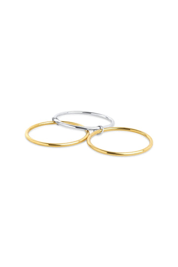 Rory 3pcs Stacked Bangle Bracelet - Silver/Gold