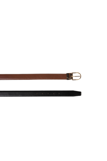 Hedvig Reversibelt Belte I Skinn - Sort