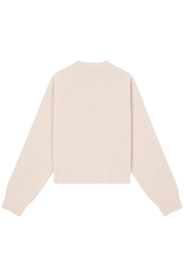 Riding Club Knitted Boxy Sweater - Ecru