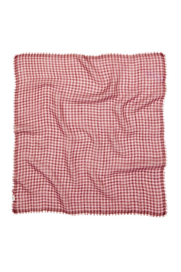 Gingham Wica Scarf - Zinfandel Burgundy