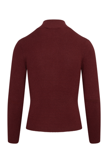 Jobi S Logo Zip Up Sweater - Merlot