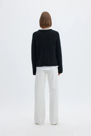 Lulu New Ls Knit Cardigan - Dark Sapphire Melange