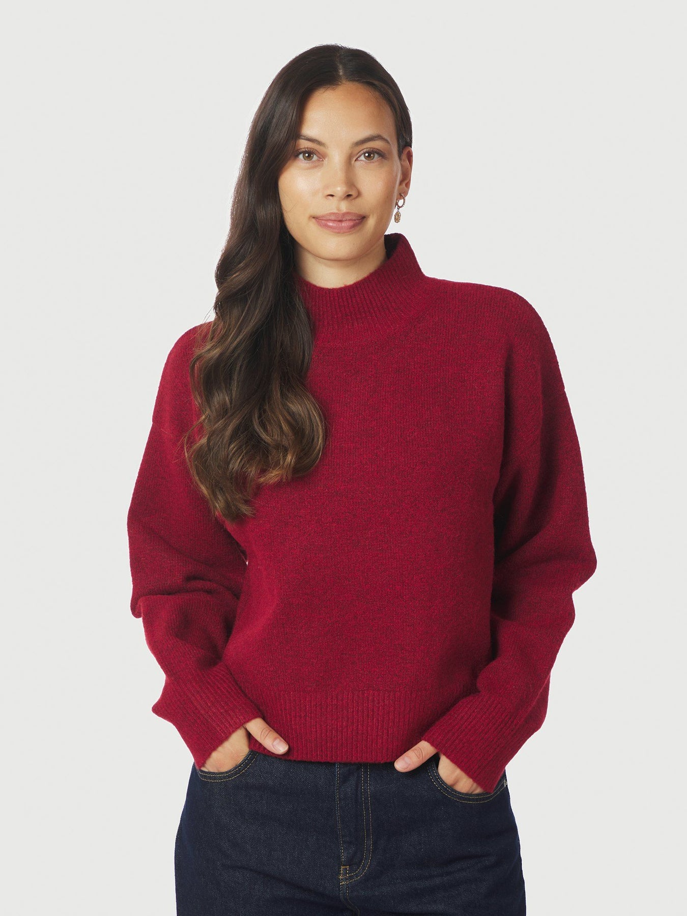 Paulina Knit Blouse - Dark Red