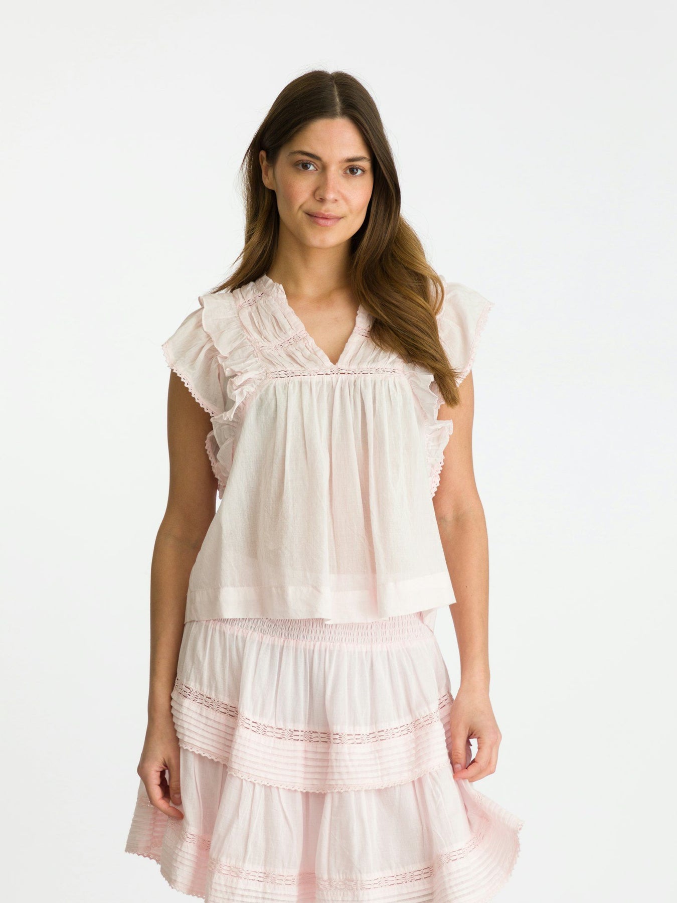 Jayla S Voile Top - Light Pink