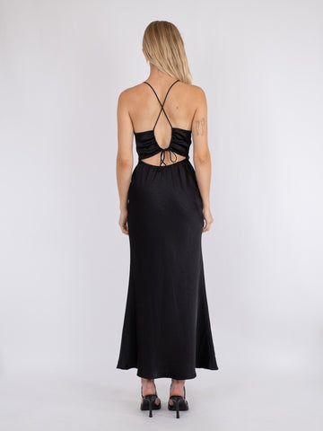 Jolly Heavy Sateen Dress - Black
