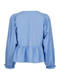 Bessie C Poplin Blouse - Light Blue