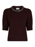 Maia Stone Knit Blouse - Wine