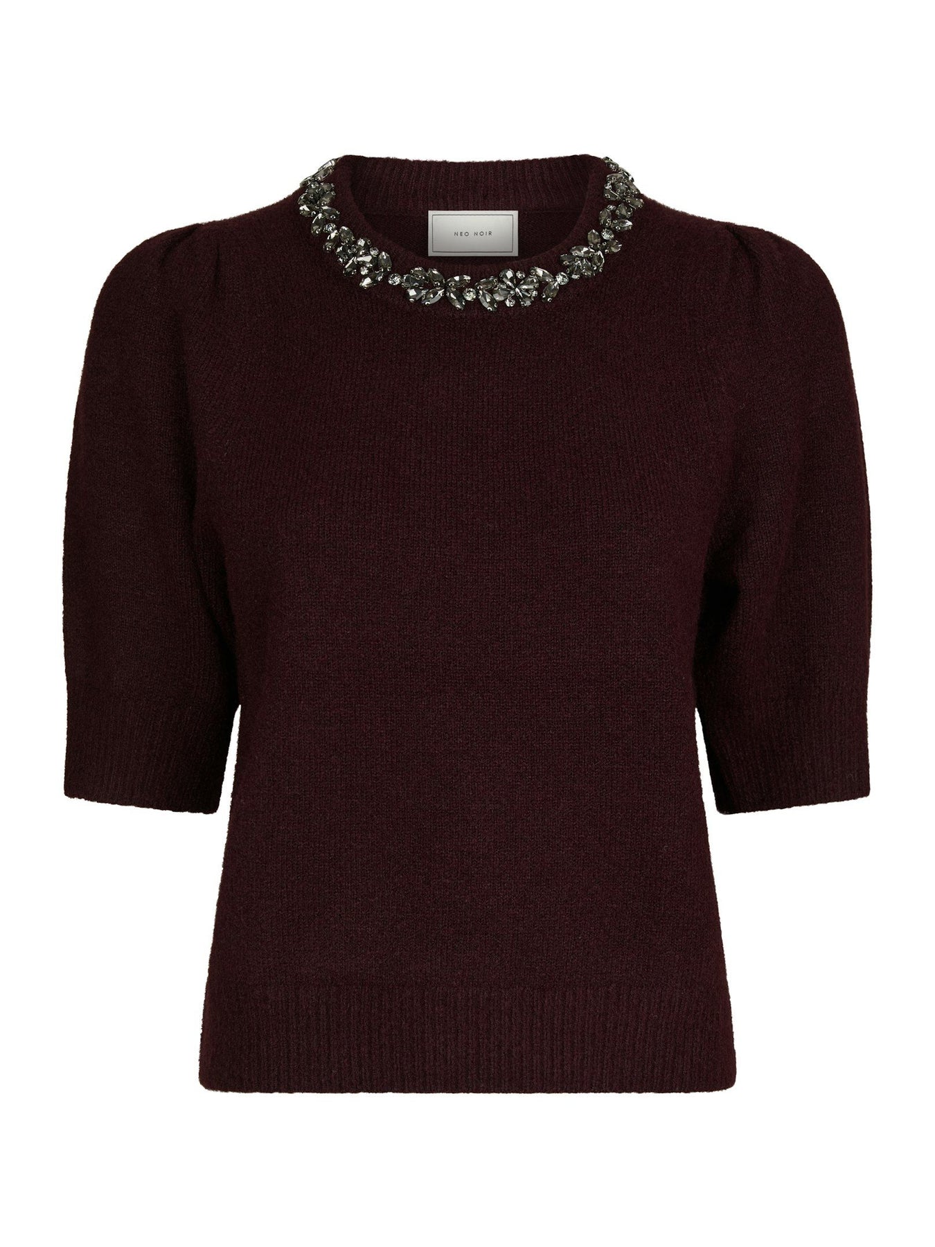 Maia Stone Knit Blouse - Wine