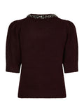 Maia Stone Knit Blouse - Wine