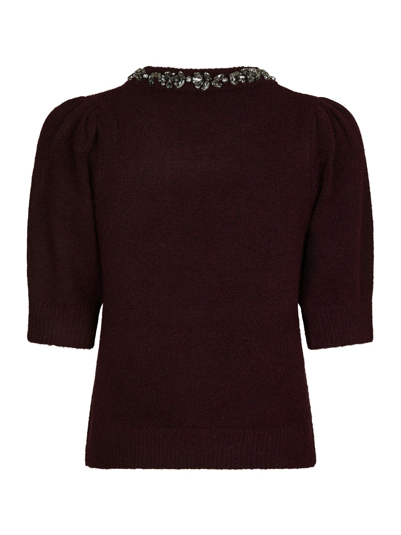 Maia Stone Knit Blouse - Wine