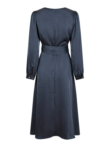 Rimini Heavy Sateen Dress - Midnight Blue