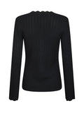 Clara Stitch Knit Blouse - Dark Navy