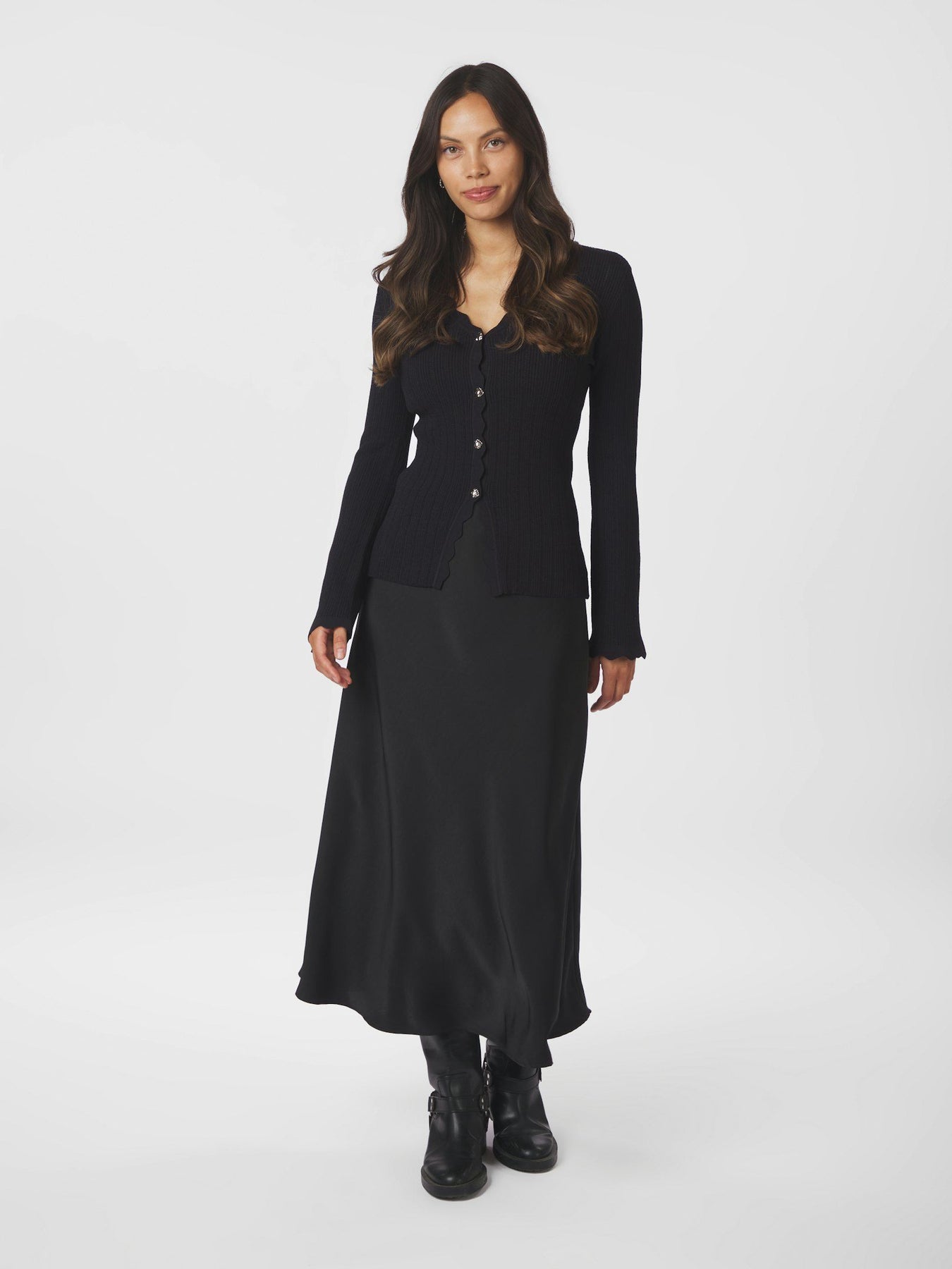 Clara Stitch Knit Blouse - Dark Navy