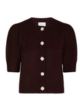 Trudy Deco Knit Cardigan - Wine
