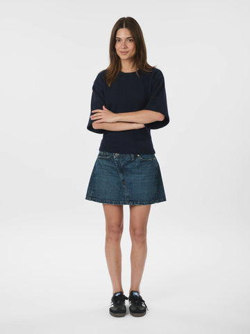 Asha Knit Tee - Navy