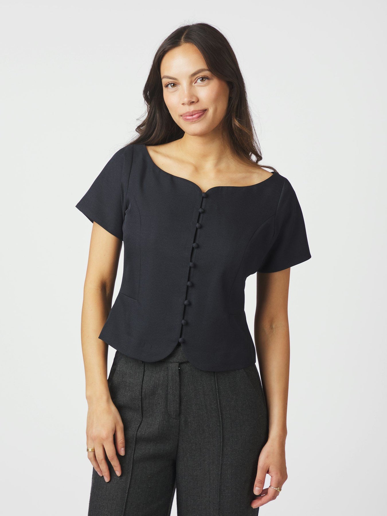 Tango Structure Top - Dark Navy