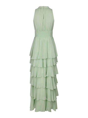 Marli Solid Chiffon Dress - Light Green