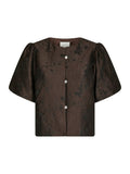 Aisa Brocade Blouse - Dark Brown