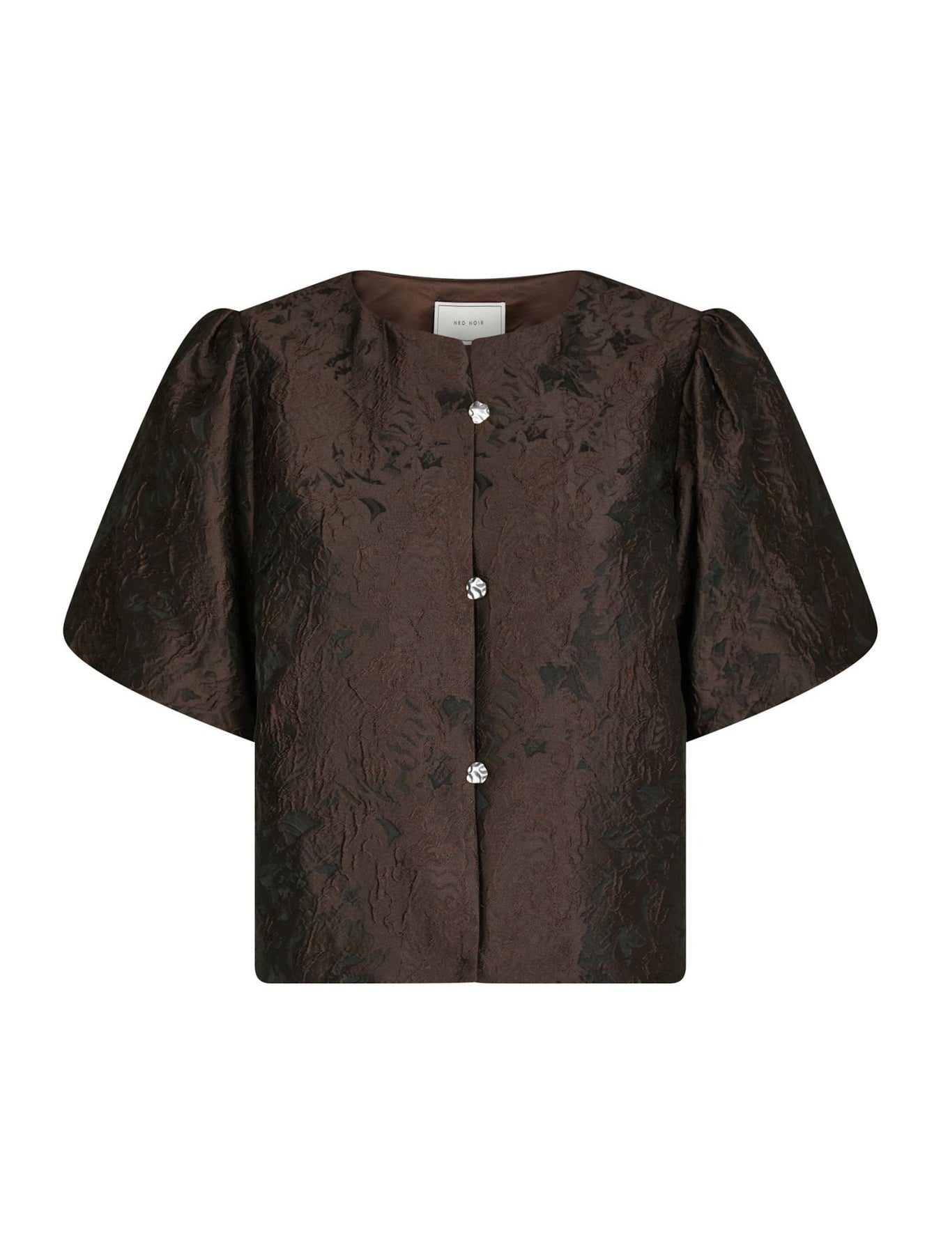 Aisa Brocade Blouse - Dark Brown