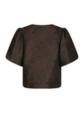 Aisa Brocade Blouse - Dark Brown