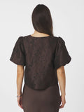 Aisa Brocade Blouse - Dark Brown