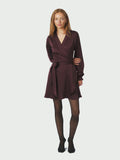 Colbie Heavy Sateen Dress - Burgundy