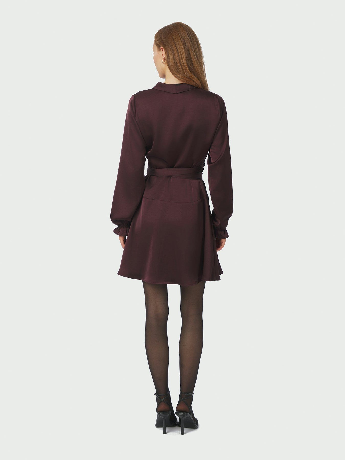 Colbie Heavy Sateen Dress - Burgundy