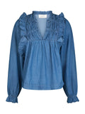 Janis Denim Blouse - Blue