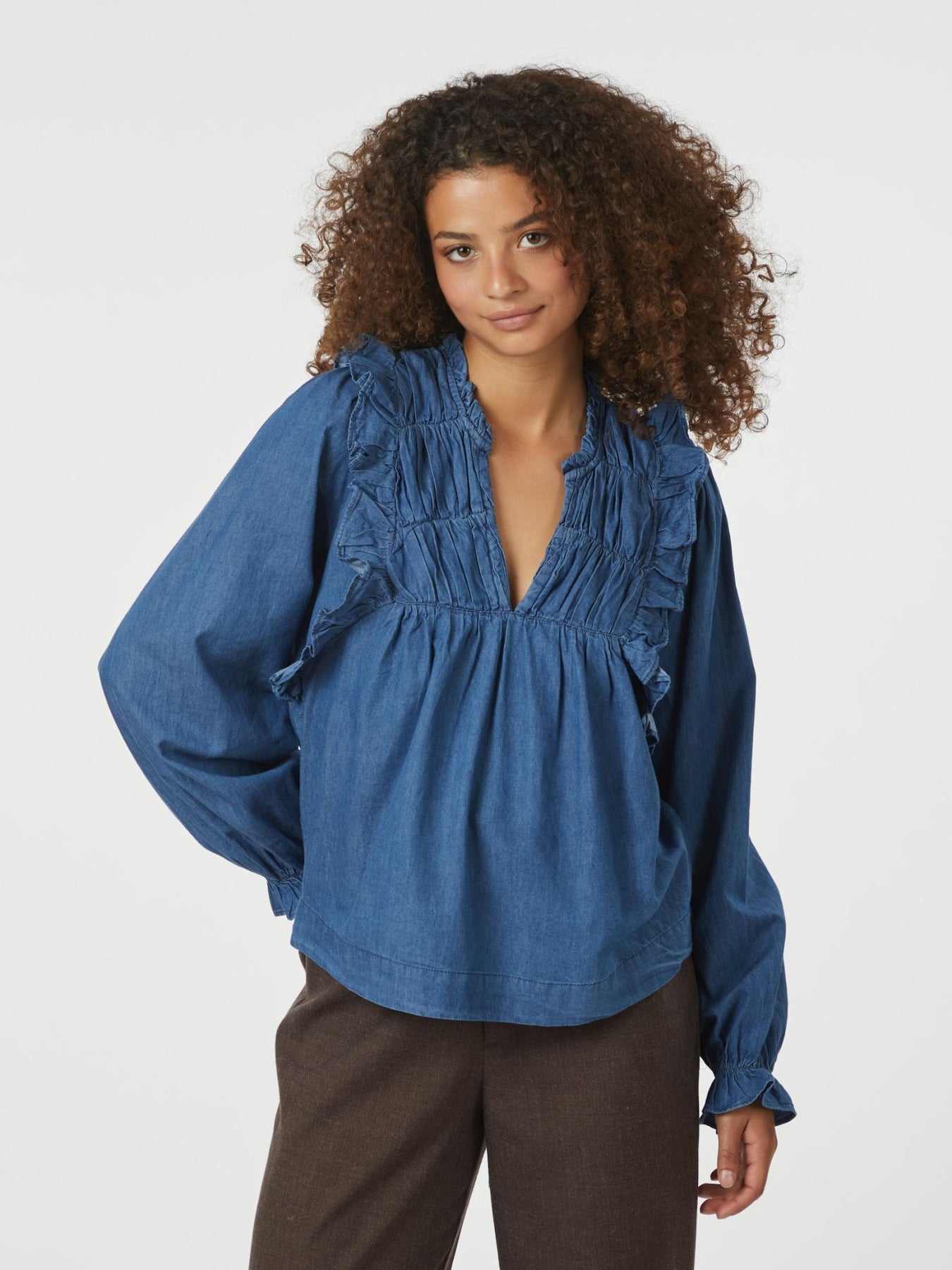 Janis Denim Blouse - Blue