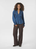 Janis Denim Blouse - Blue