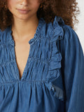 Janis Denim Blouse - Blue