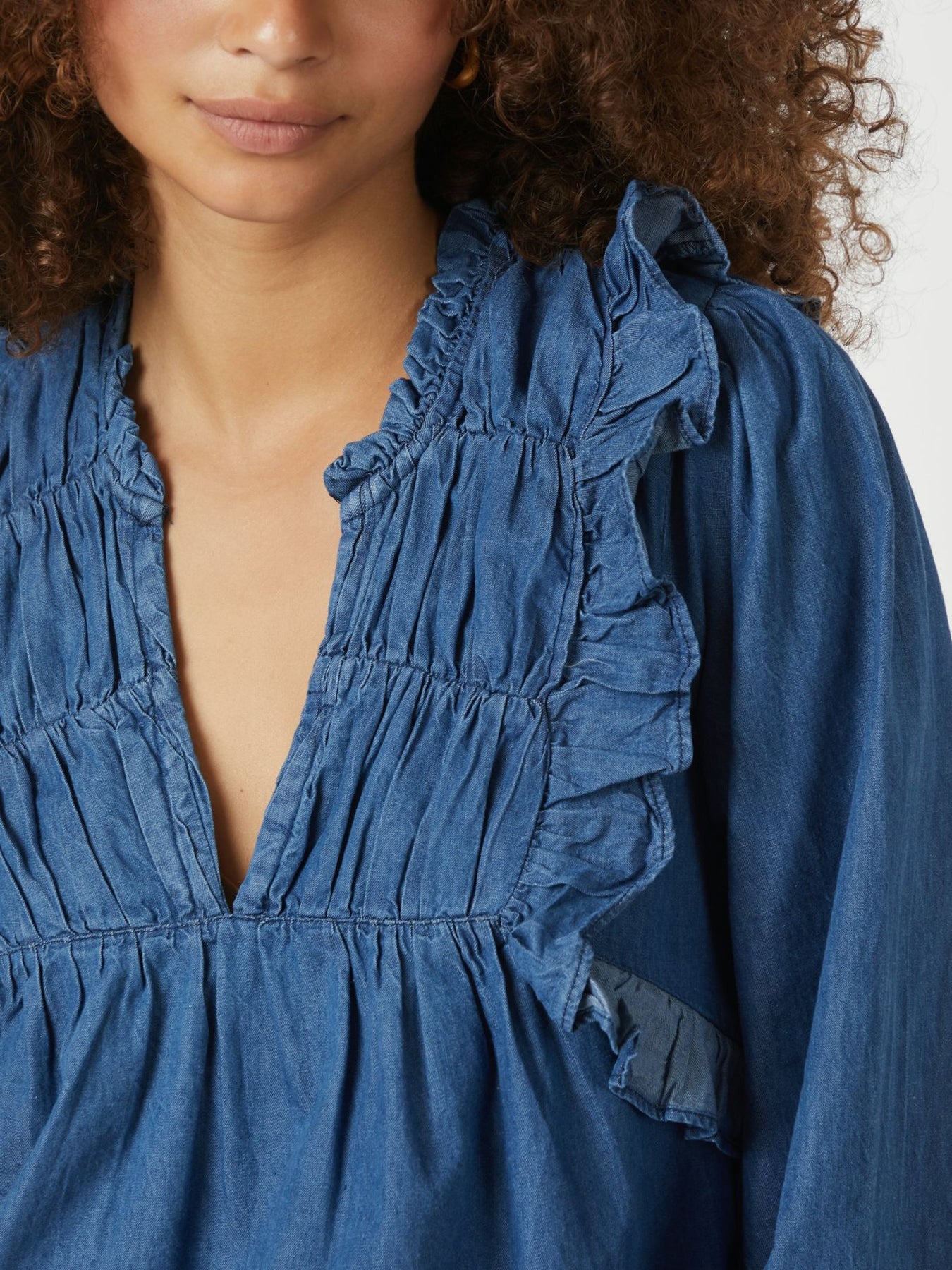 Janis Denim Blouse - Blue