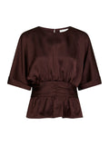 Annegret Heavy Sateen Blouse - Burgundy