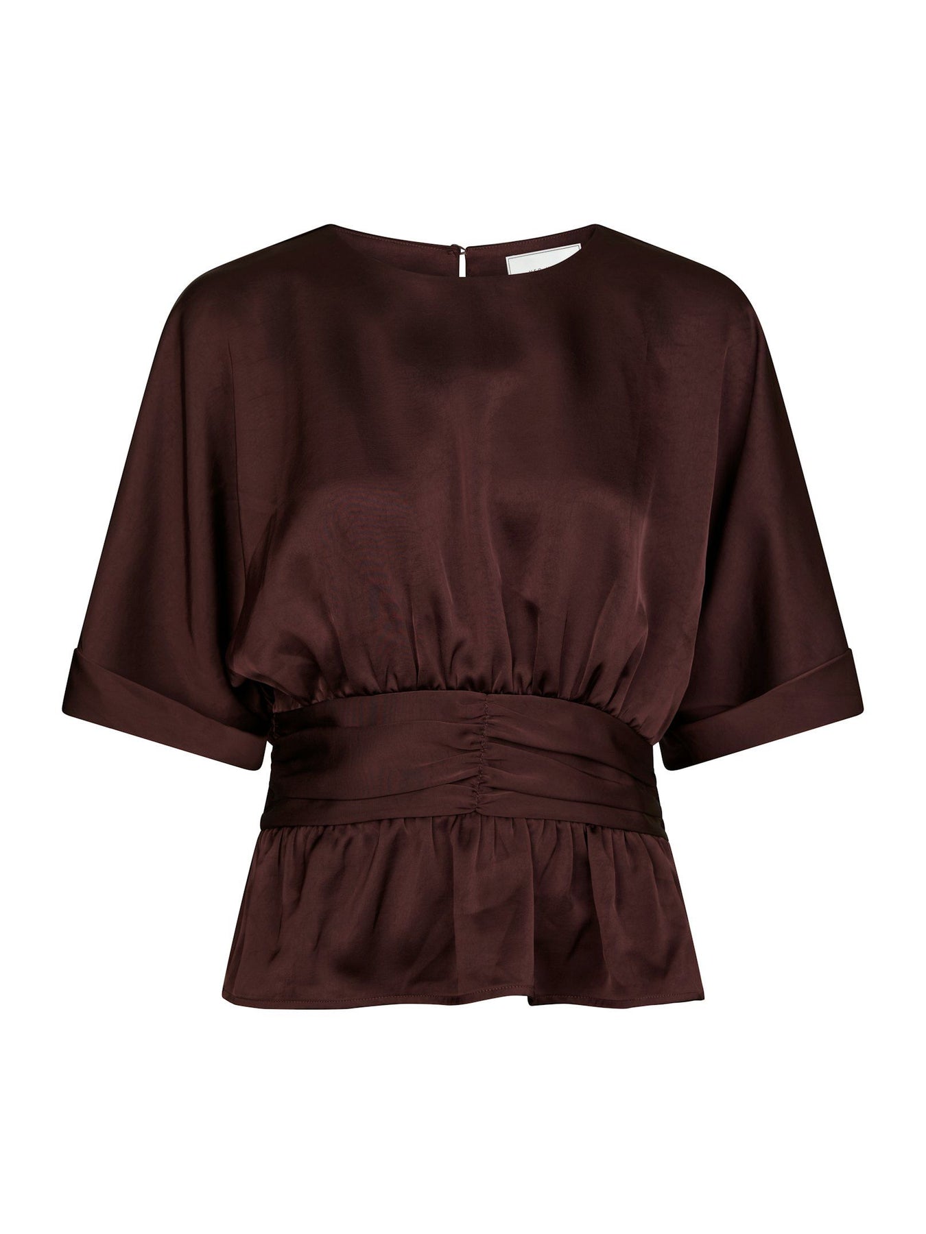 Annegret Heavy Sateen Blouse - Burgundy