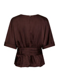 Annegret Heavy Sateen Blouse - Burgundy