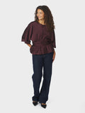 Annegret Heavy Sateen Blouse - Burgundy
