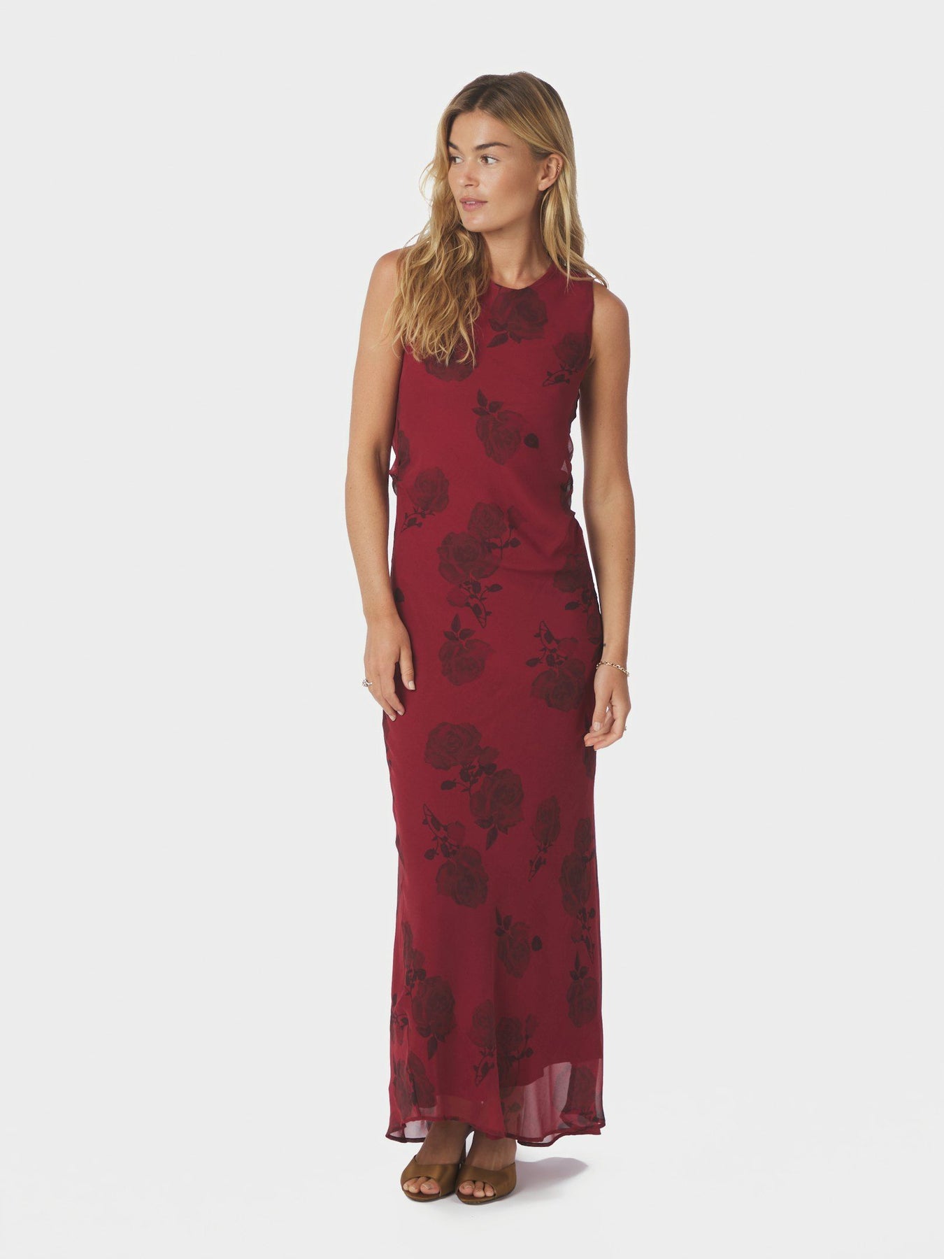Kelsa Rose Dress - Dark Red
