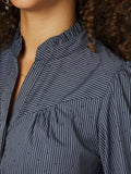 Astrida Stripe Stone Blouse - Navy