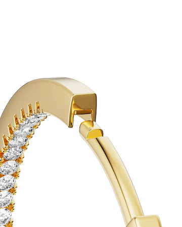 Stone Huggies Hoops - Gold