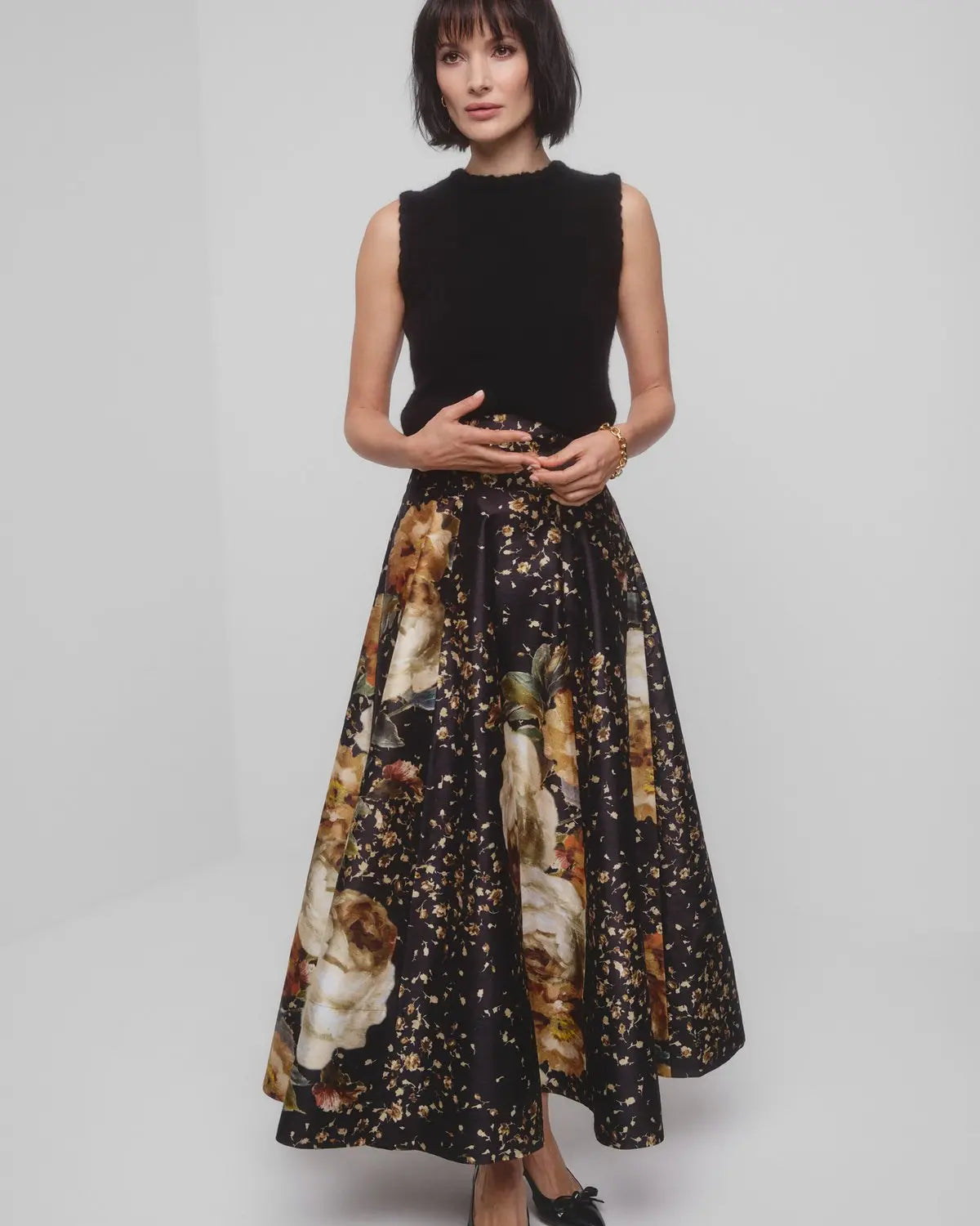 Taffeta Maxi Skirt - Dark Rose