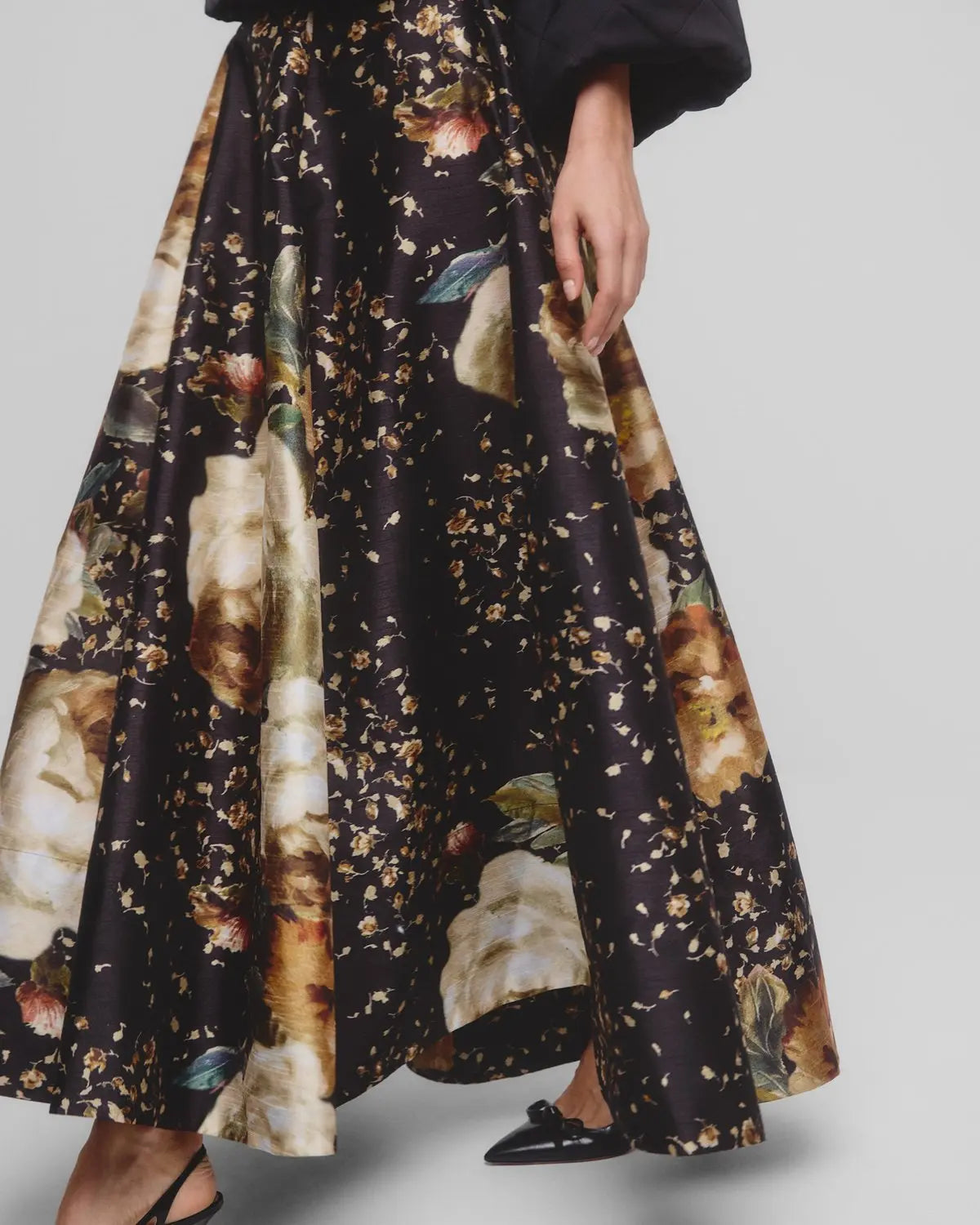Taffeta Maxi Skirt - Dark Rose