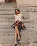Taffeta Mini Skirt - Poppy