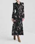 Satin Belt Dress - Midnight Garden