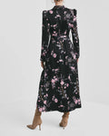 Satin Belt Dress - Midnight Garden