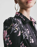Satin Belt Dress - Midnight Garden