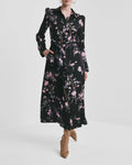 Satin Belt Dress - Midnight Garden