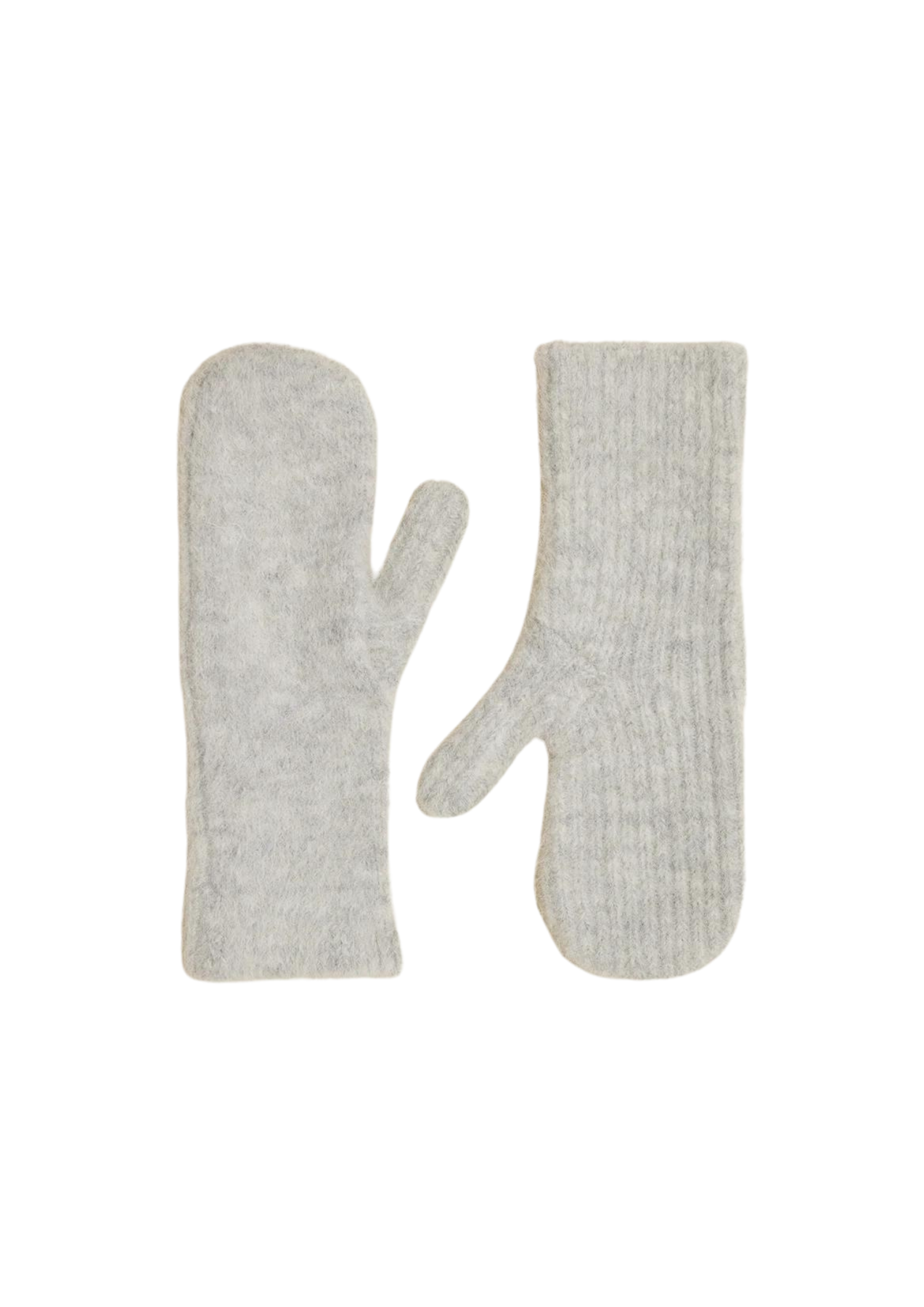 Mio Fluffy Mittens - Light Grey
