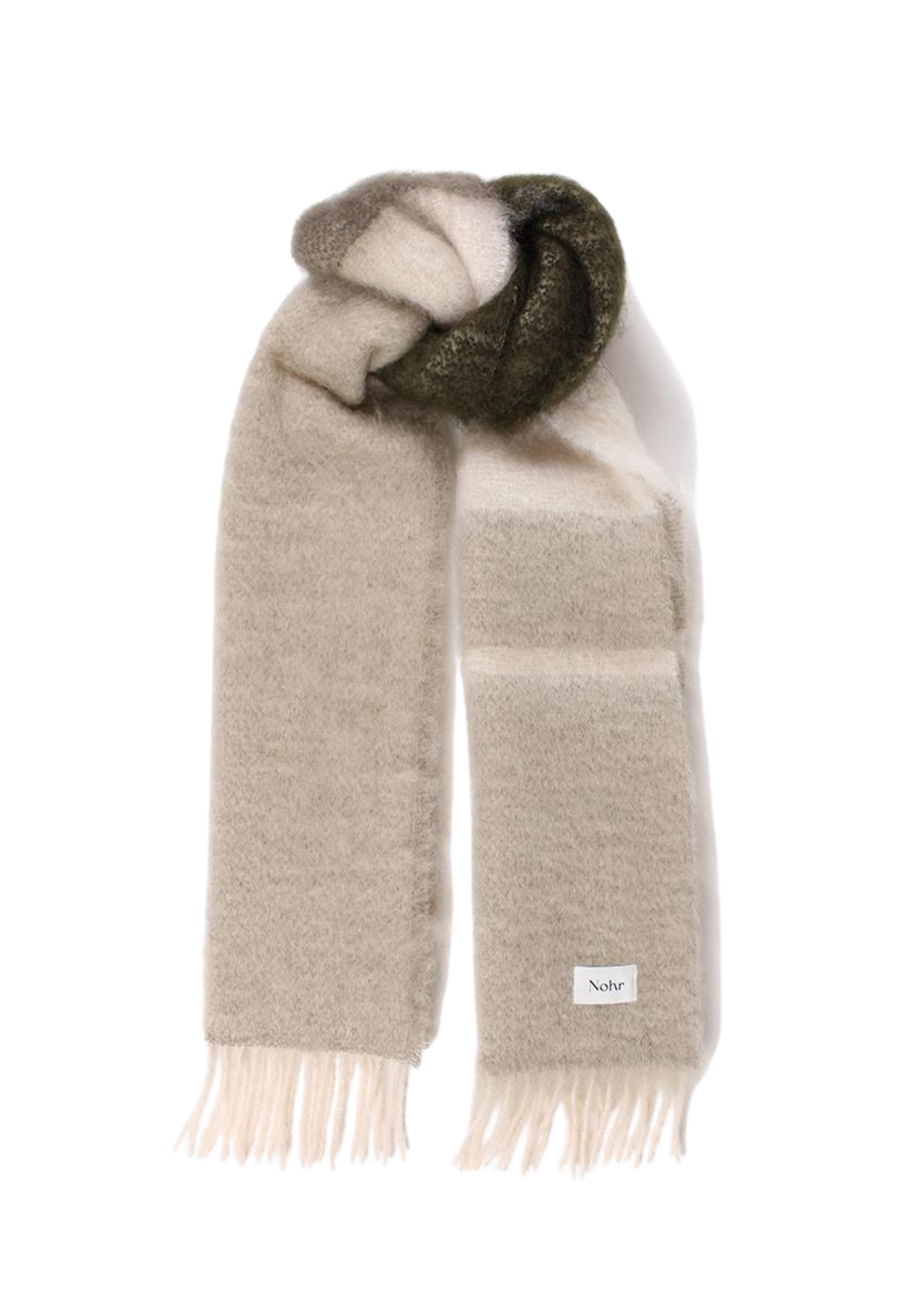 Camilla Fluffy Mohair Scarf - Olive