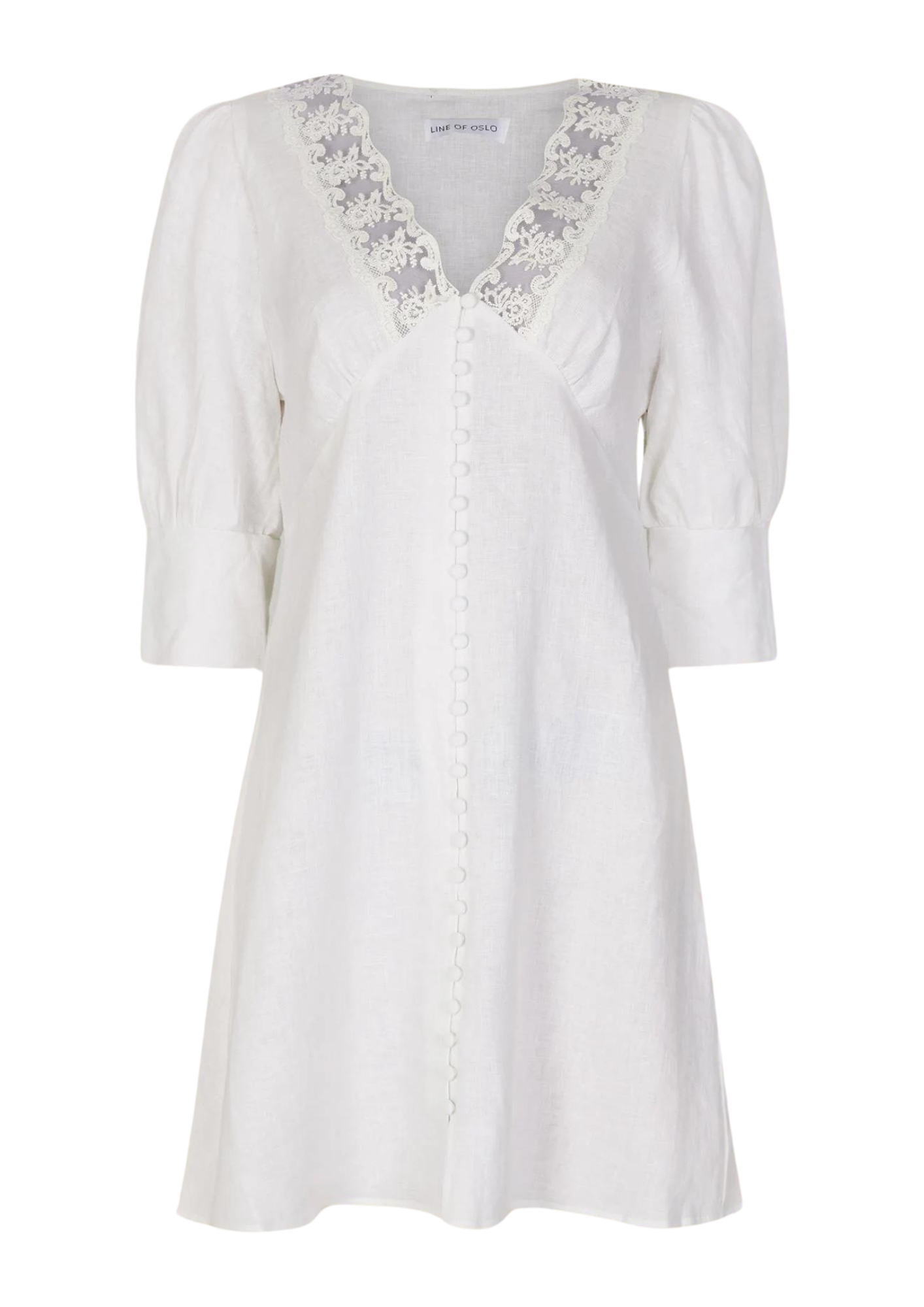Line of Oslo - Kjoler - Kit Short Linen - White - Villoid