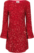 Sally Sequins Mini Dress - Red